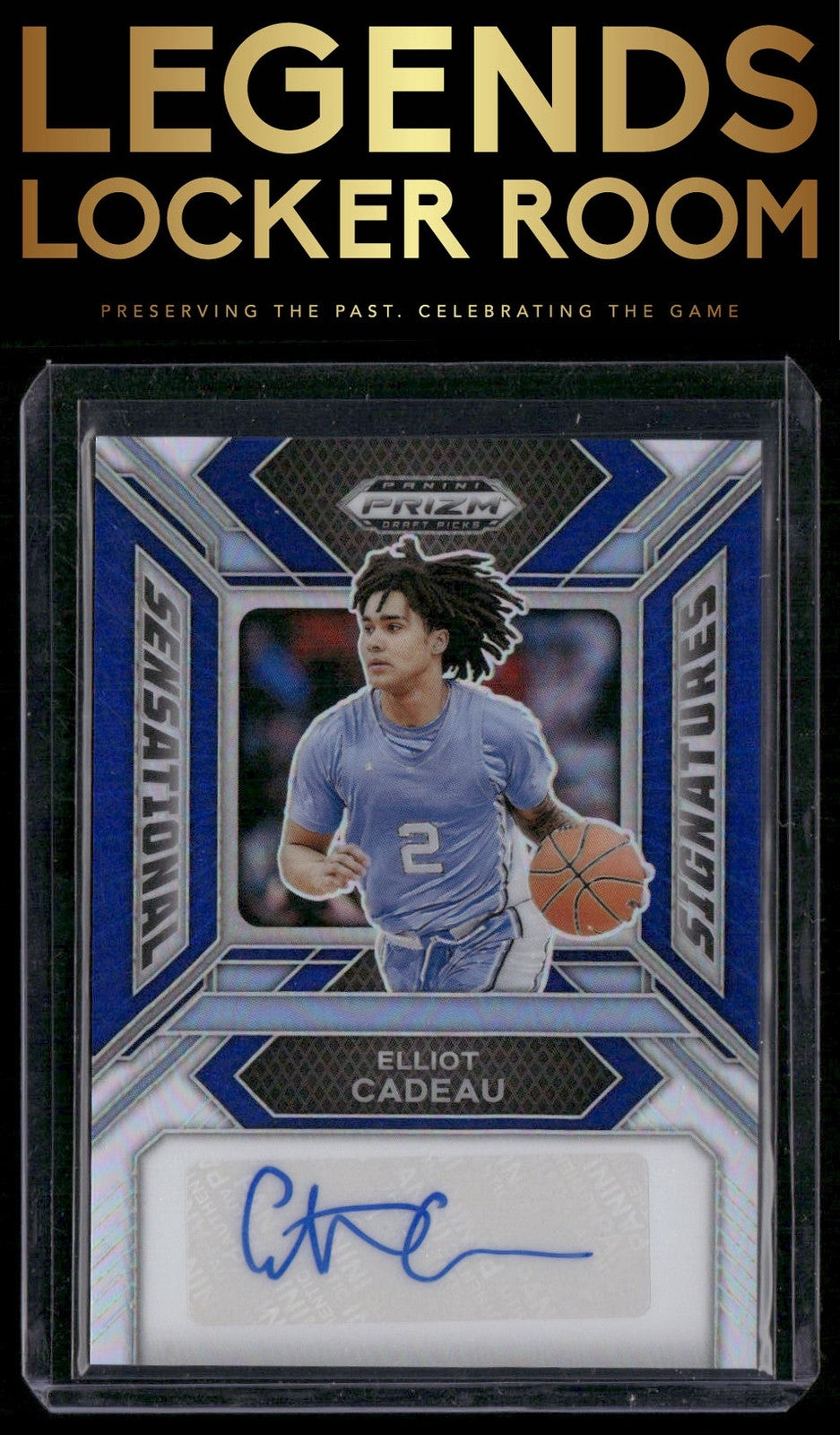 2024 Panini Prizm Draft Picks Elliot Cadeau Sensational Signatures Blue /149