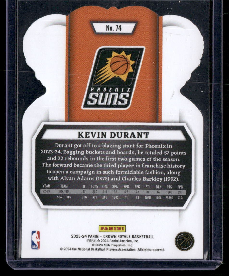 2023-24 Panini Crown Royale #74 Kevin Durant