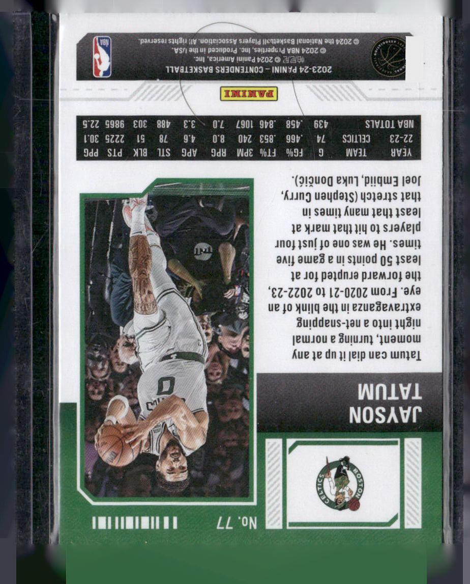 2023-24 Panini Contenders #77 Jayson Tatum Season Ticket Retail