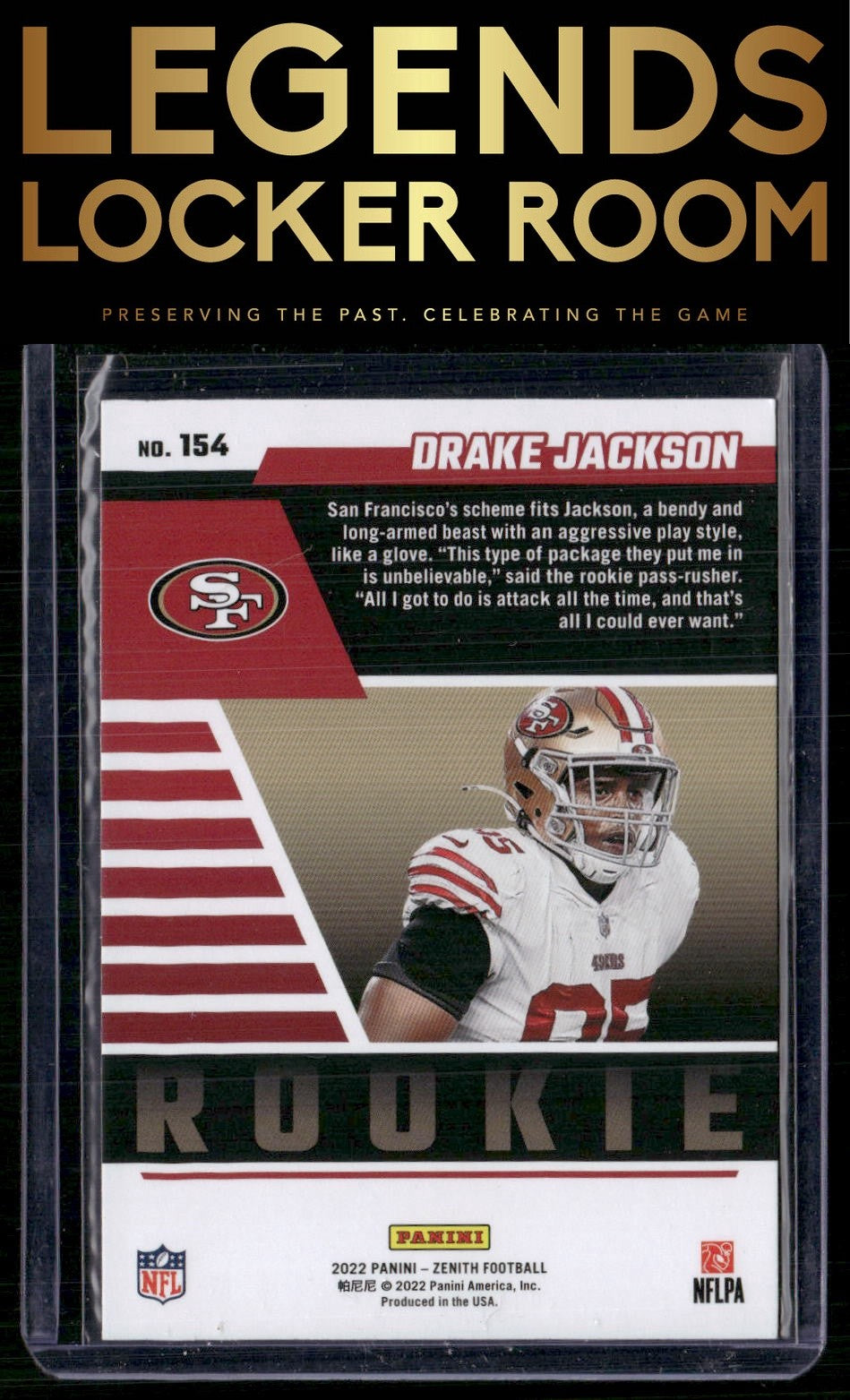 2022 Zenith #154 Drake Jackson Red Zone