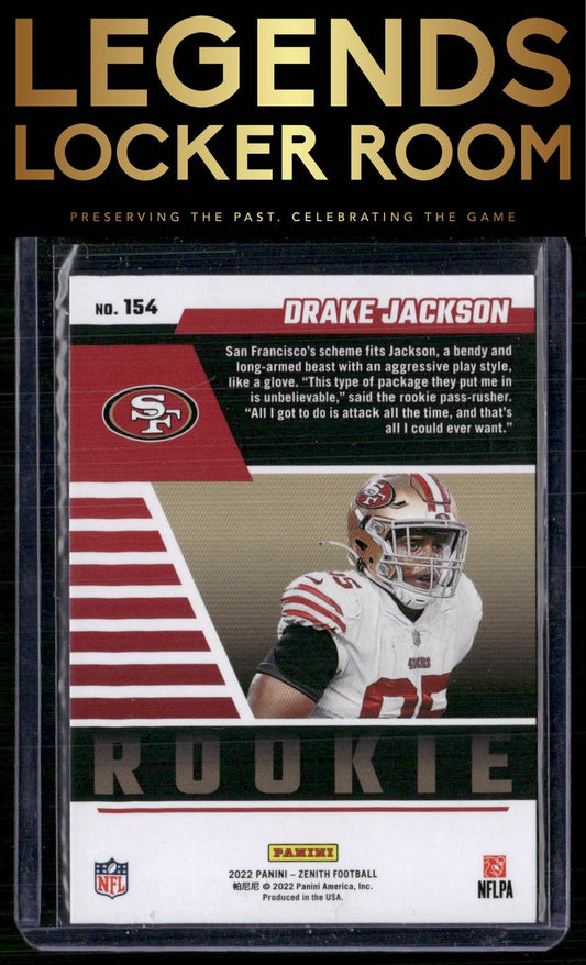 2022 Zenith #154 Drake Jackson Red Zone