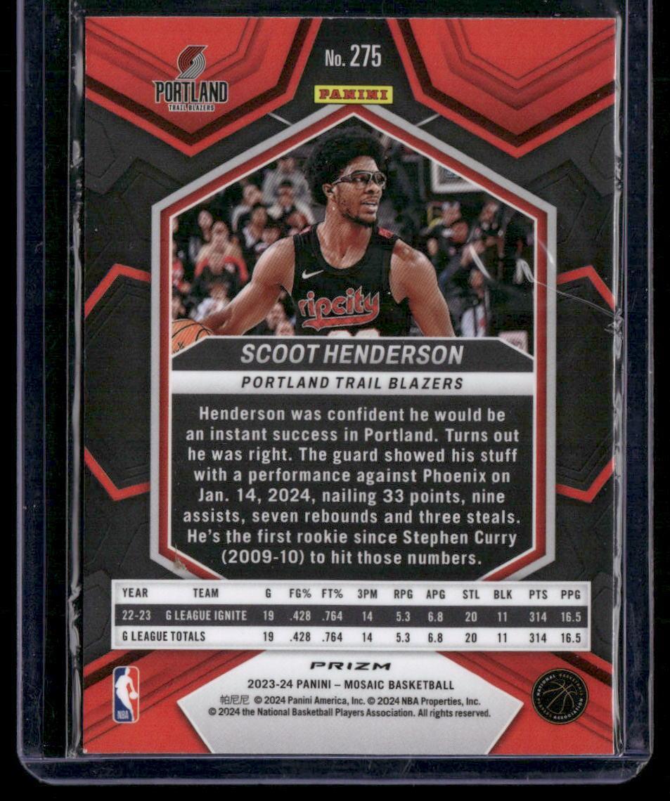 2023-24 Panini Mosaic #275 Scoot Henderson Green