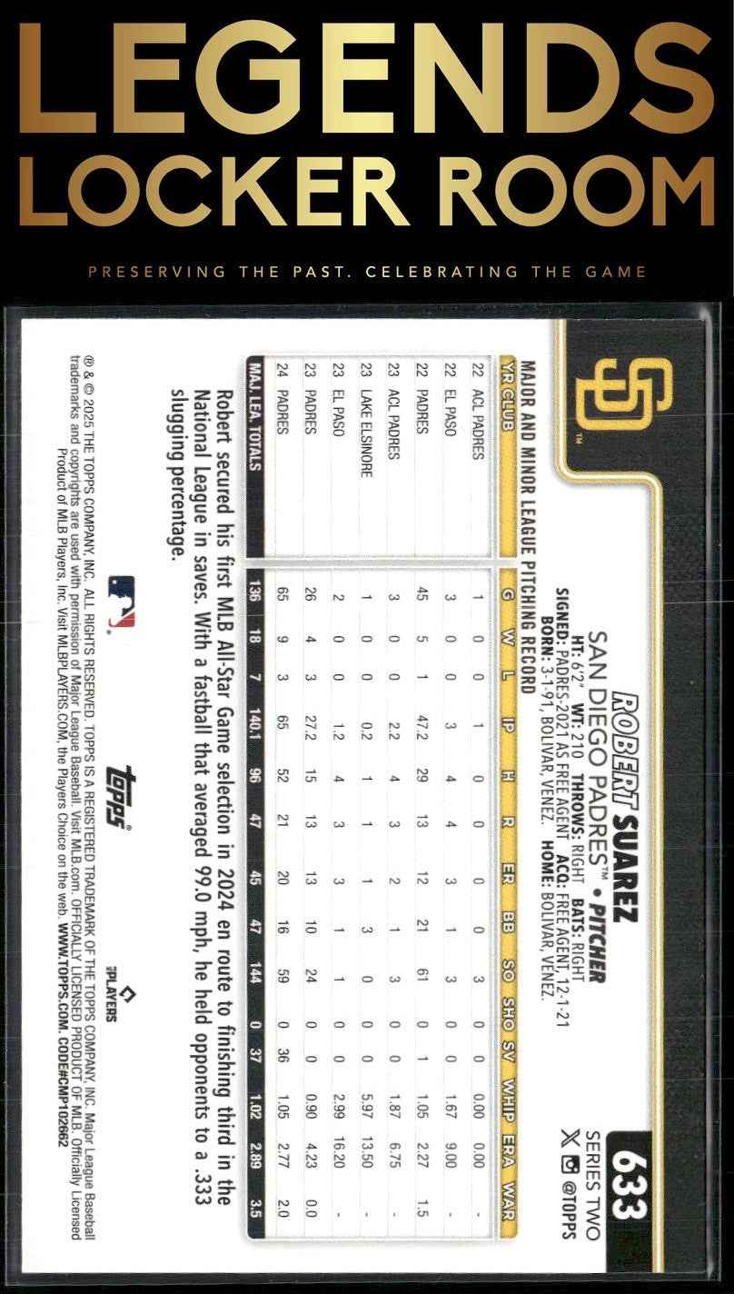 2025 Topps #633 Robert Suarez Sandglitter