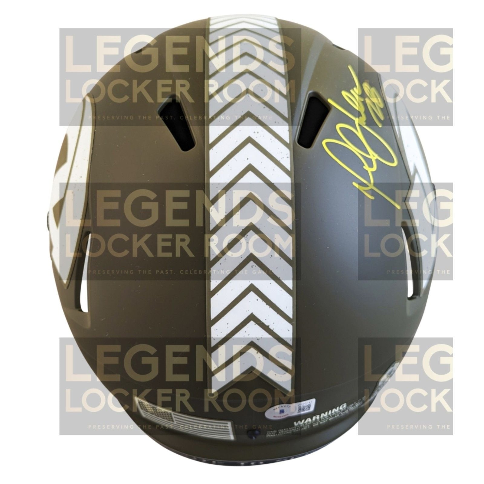 Marshall Faulk Signed Los Angeles Rams Salute to Service Alt Speed Replica