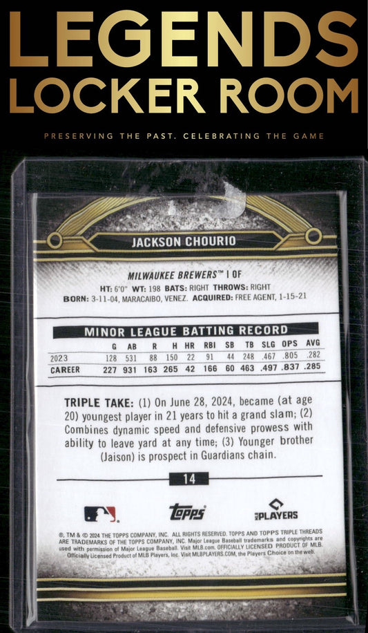 2024 Topps Triple Threads #14 Jackson Chourio
