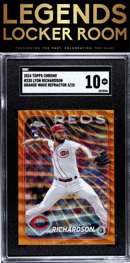 2024 Topps Chrome #230 Lyon Richardson Orange Wave Ref. SGC 10