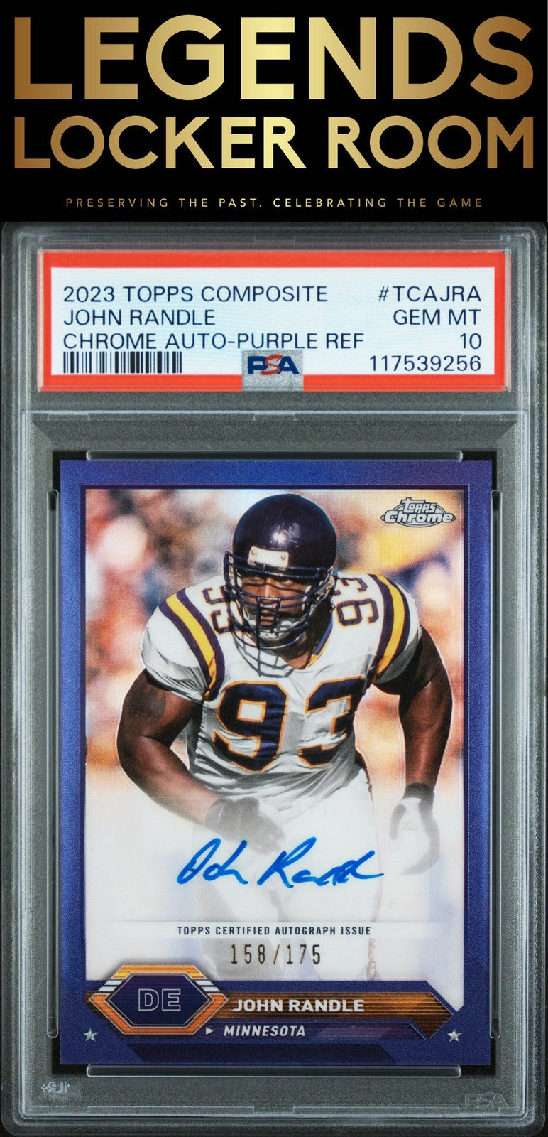 2023 Topps Composite Topps Chrome Auto John Randle Purple PSA 10