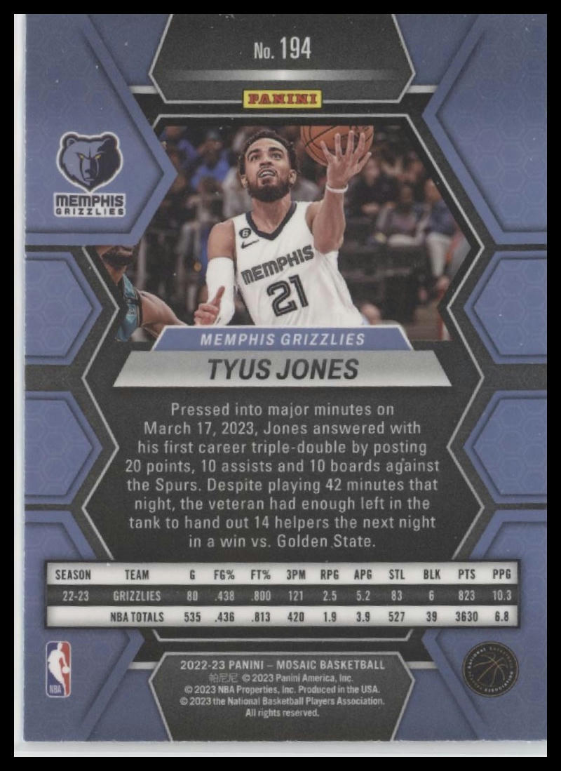 2022-23 Panini Mosaic #194 Tyus Jones