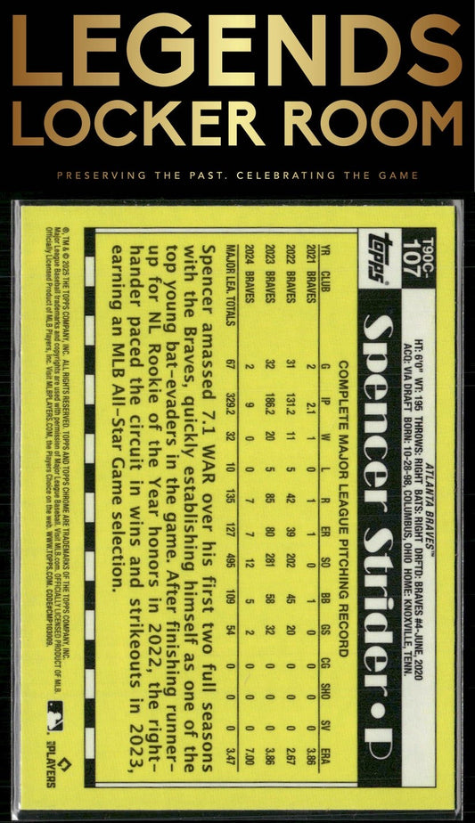 2025 Topps Spencer Strider 1990 Topps Baseball 35th Anniversary Chrome Mojo