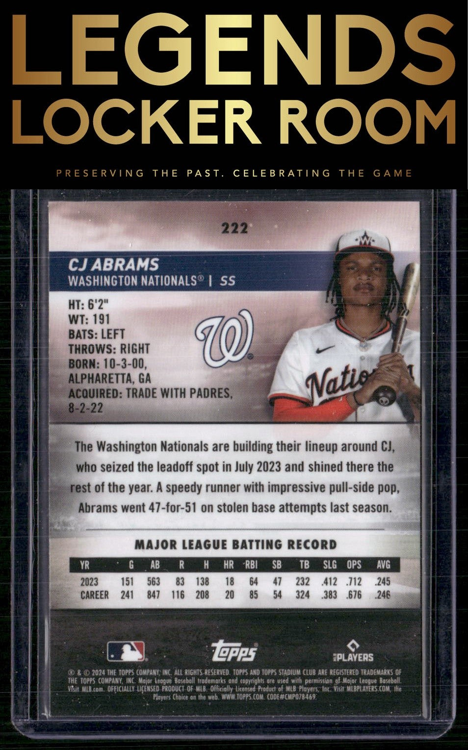 2024 Stadium Club #222 CJ Abrams Chrome