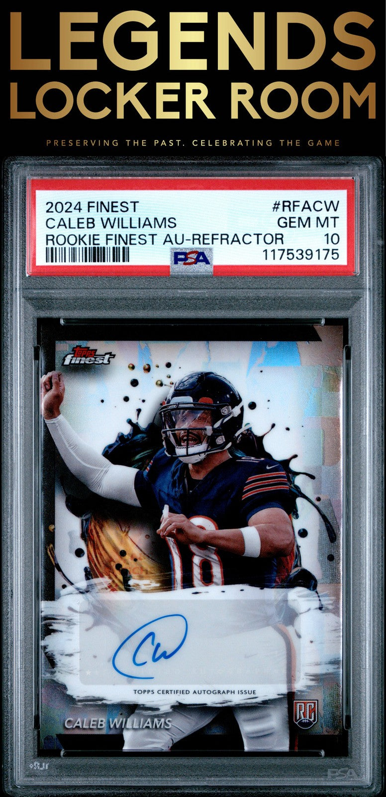 2024 Topps Finest Rookie Autographs Caleb Williams Refractor PSA 10