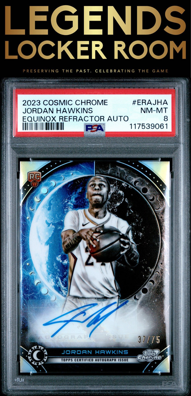 2023 Topps Cosmic Chrome Equinox Autographs Jordan Hawkins PSA 8