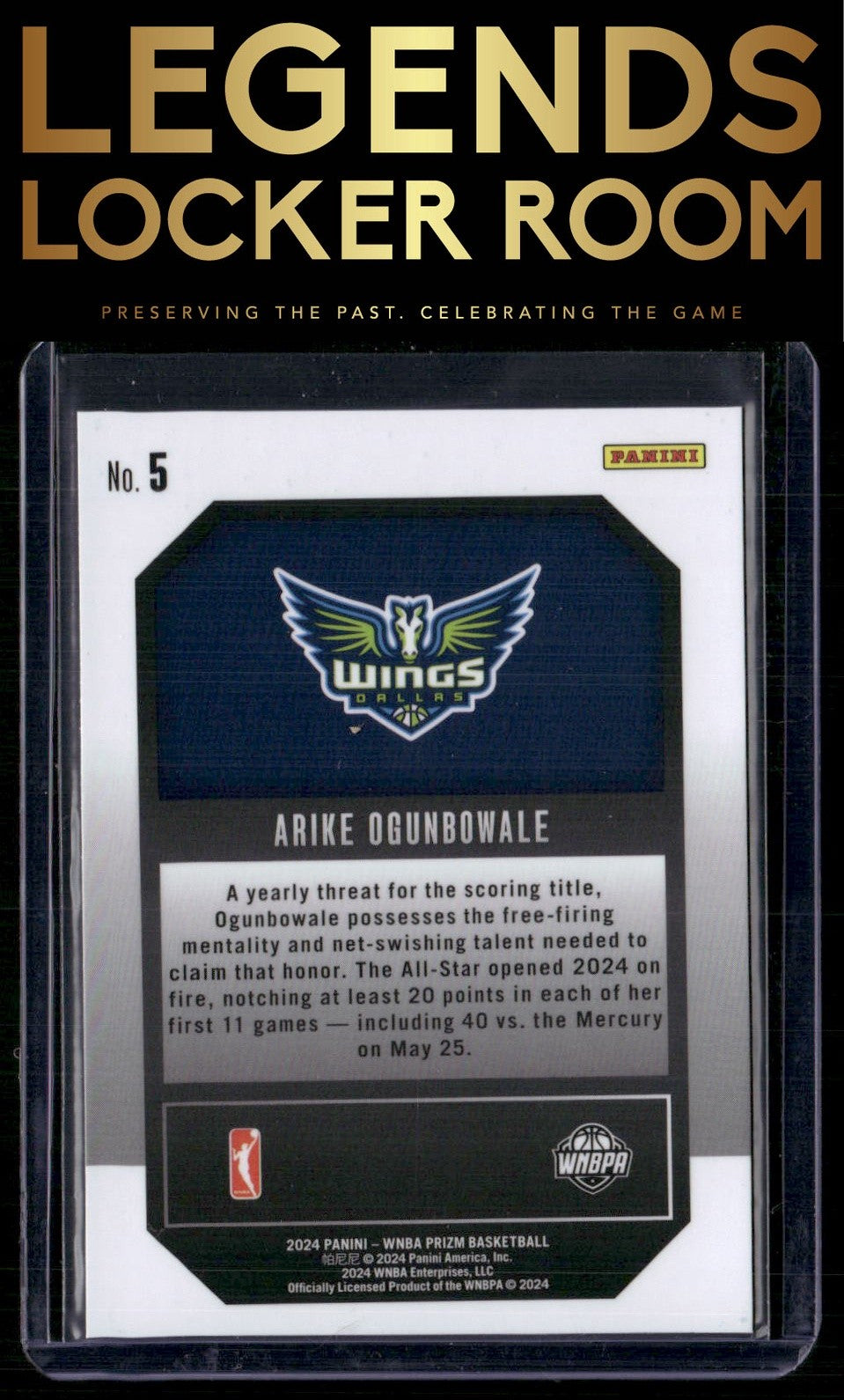 2024 Panini Prizm WNBA #5 Arike Ogunbowale Top Tier