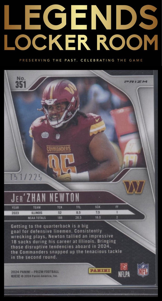 2024 Panini Prizm #351 Jer'Zhan Newton Purple Ice #/225