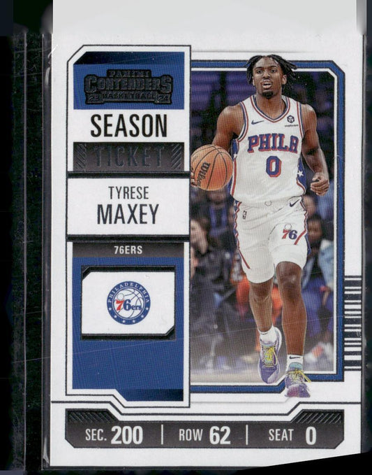 2023-24 Panini Contenders #7 Tyrese Maxey Season Ticket Retail
