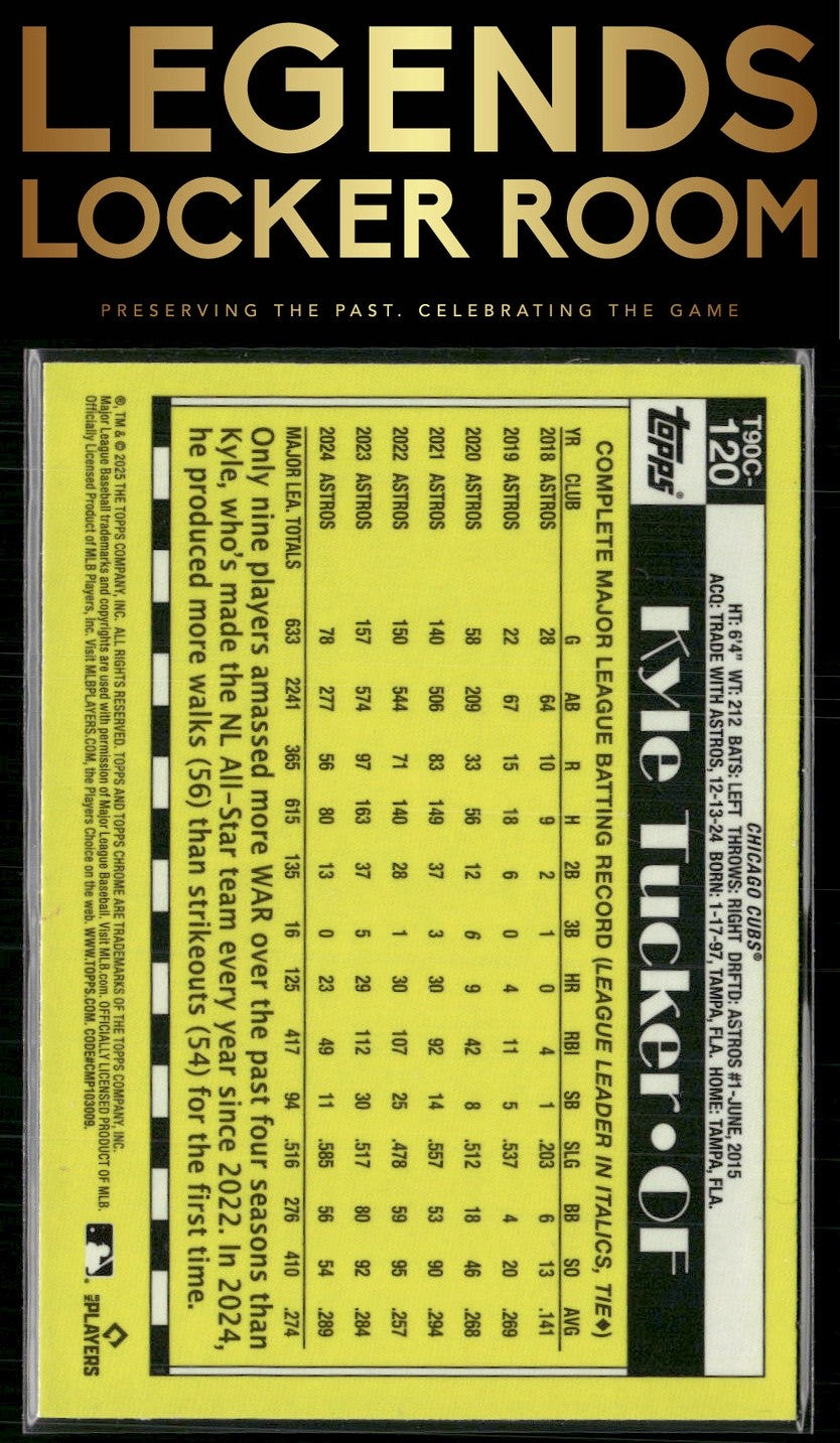 2025 Topps Kyle Tucker 1990 Topps Baseball 35th Anniversary Chrome Mojo