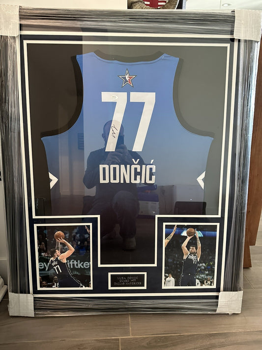 Luka Doncic Signed Framed All Star Jersey W/COA