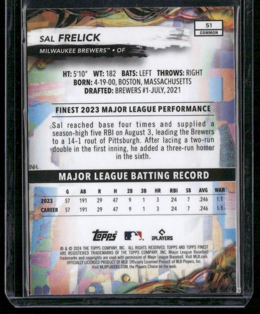 2024 Finest #51 Sal Frelick Checkerboard Refractors