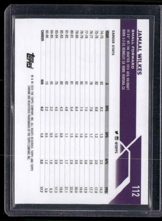 2023-24 Topps Chrome #112 Jamaal Wilkes Purple Geometric #/119