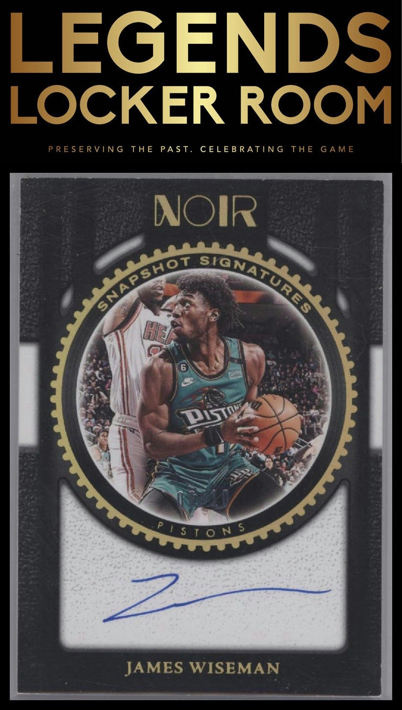 2023-24 Panini Noir #SS-JWM James Wiseman Snapshot Signatures Holo Gold #/10