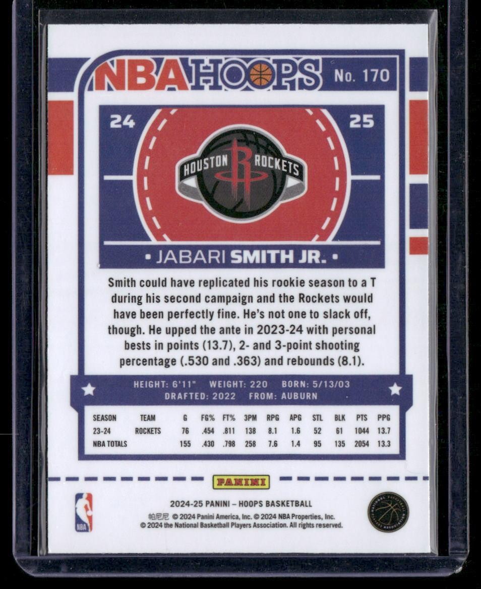 2024-25 Hoops #170 Jabari Smith Jr. Premium Prizms Silver