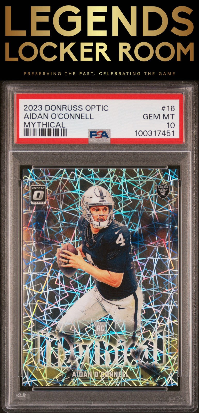 2023 Panini Donruss Optic Mythical #16 Aidan O'Connell PSA 10