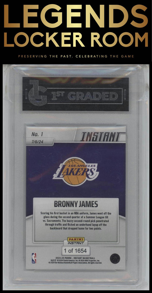 2024-25 Panini Instant NBA #1 Bronny James 1st Graded 10