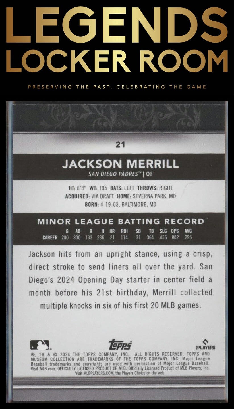 2024 Topps Museum Collection #21 Jackson Merrill