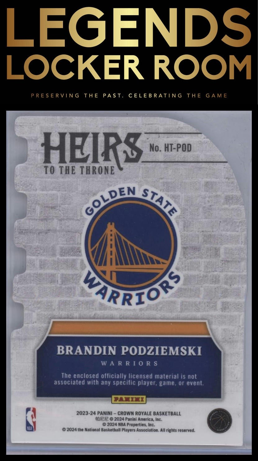 2023-24 Panini Crown Royale #HT-POD Brandin Podziemski Heirs to the Throne