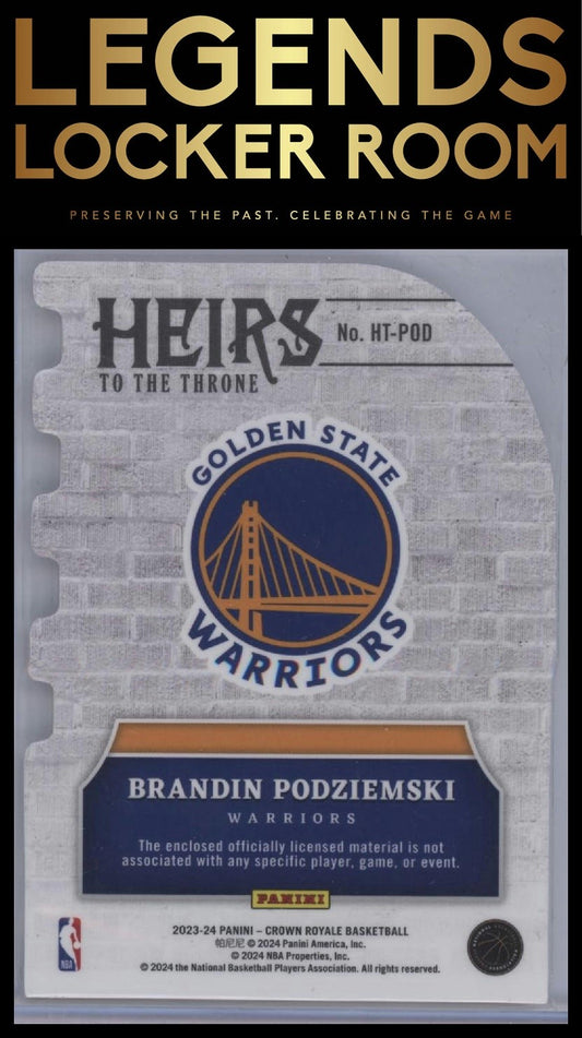 2023-24 Panini Crown Royale #HT-POD Brandin Podziemski Heirs to the Throne