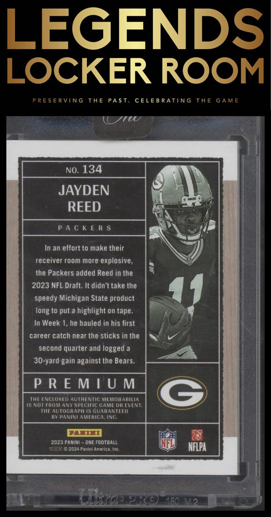 2023 Panini One #134 Jayden Reed Blue #/49