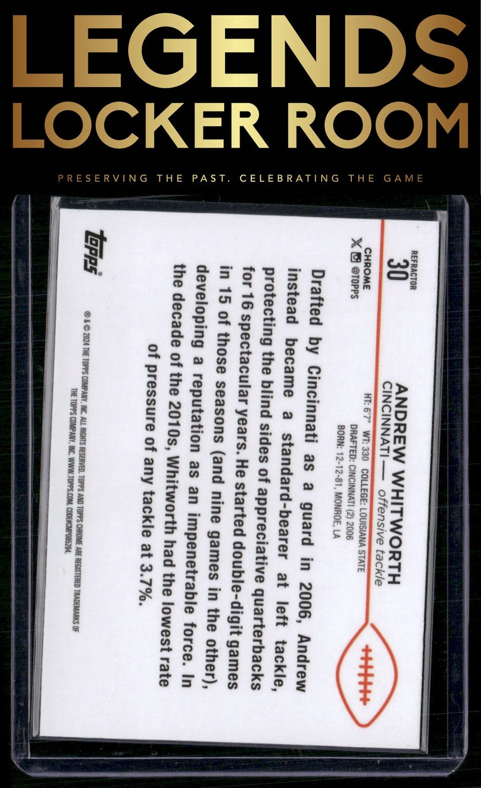 2024 Topps Chrome #30 Andrew Whitworth Refractor