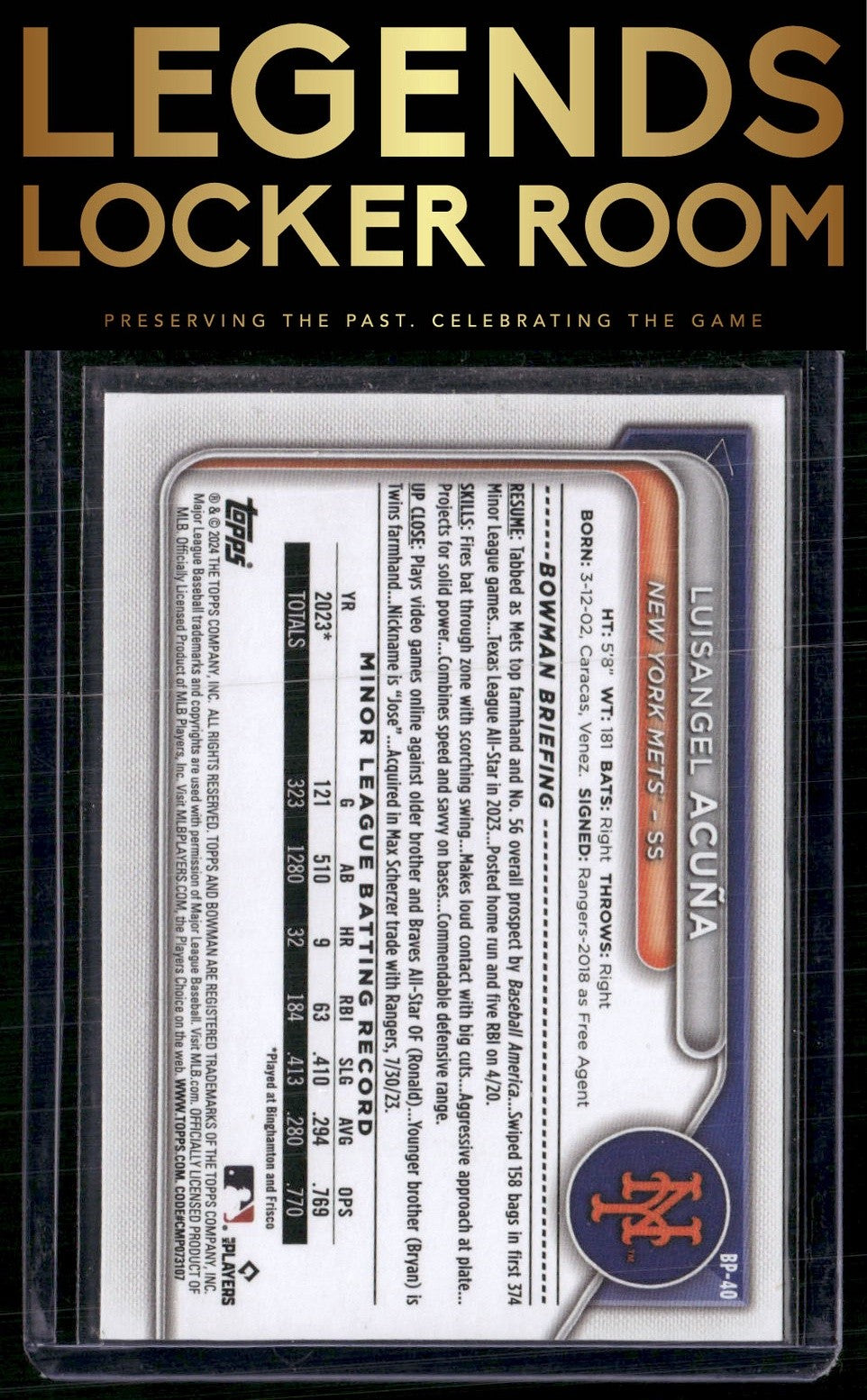 2024 Bowman #BP-40 Luisangel Acuña Prospects