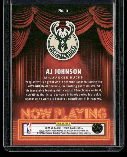 2024-25 Hoops #5 AJ Johnson Now Playing