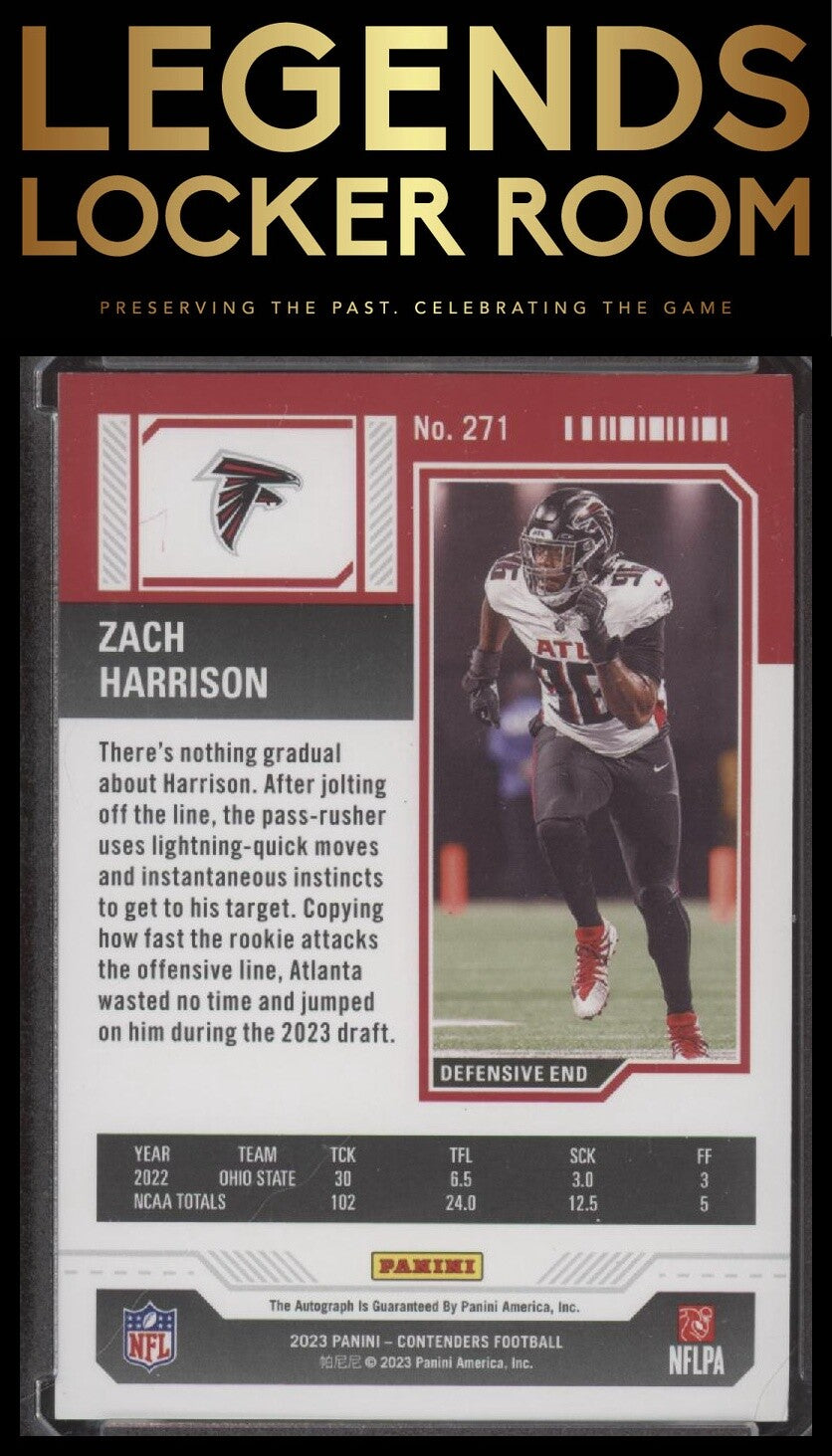 2023 Panini Contenders #271 Zach Harrison Rookie Ticket Autograph