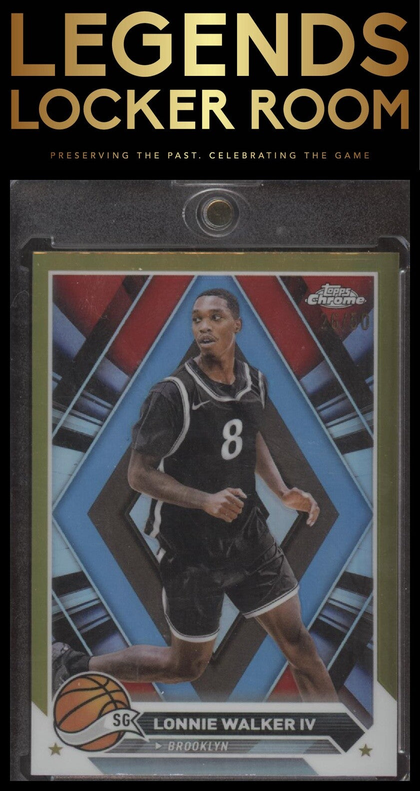 2023-24 Topps Chrome #177 Lonnie Walker IV Gold Refractors #/50