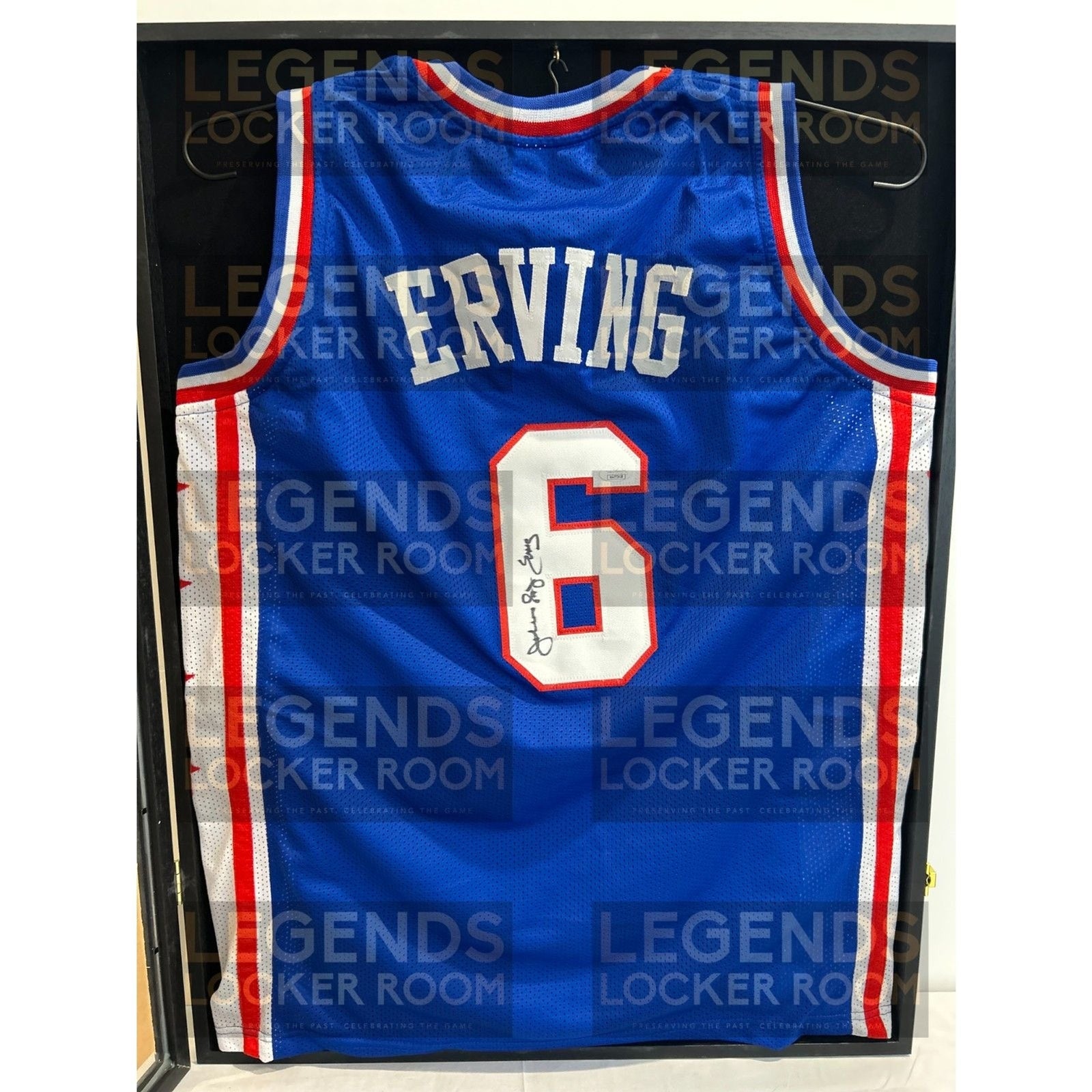 Framed Julius "Dr. J" Erving Autographed Jersey