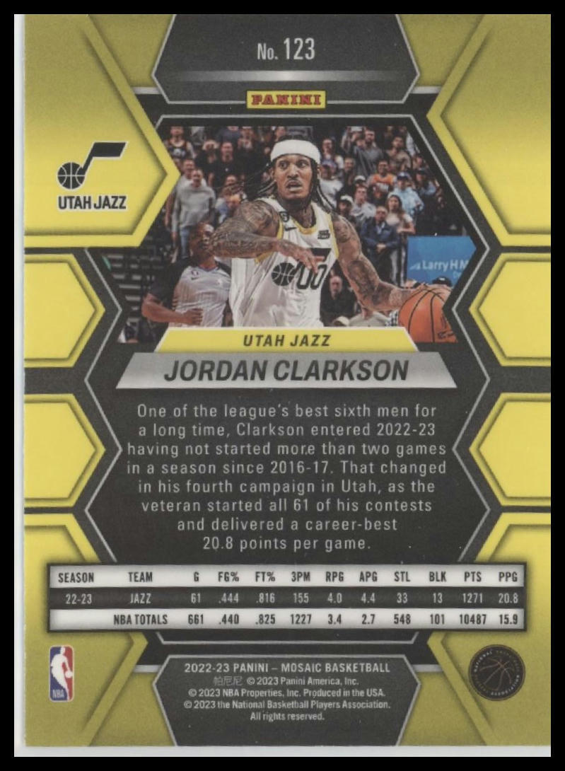 2022-23 Panini Mosaic #123 Jordan Clarkson