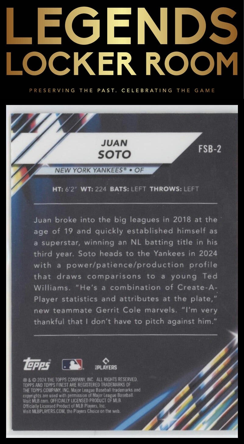 2024 Finest #FSB-2 Juan Soto Future So Bright