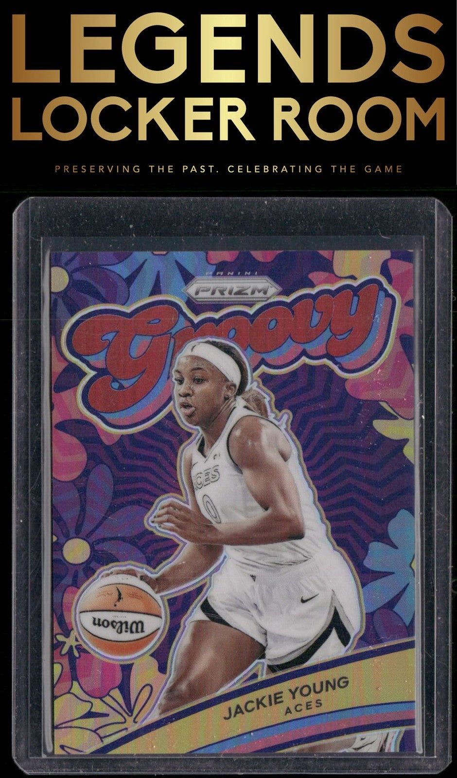 2024 Panini Prizm WNBA #6 Jackie Young Groovy Prizms Red #/99