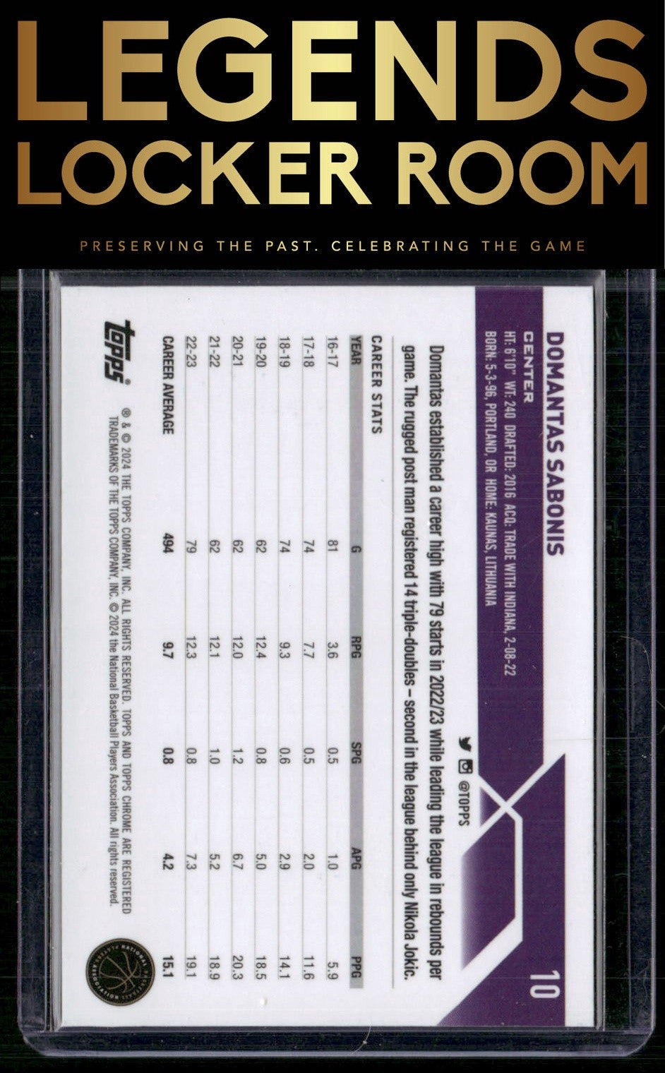 2023-24 Topps Chrome Sapphire Edition #10 Domantas Sabonis