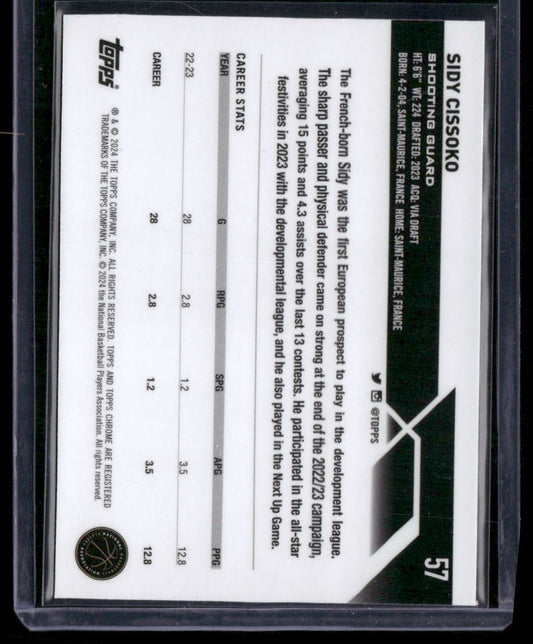 2023-24 Topps Chrome Sapphire #57 Sidy Cissoko