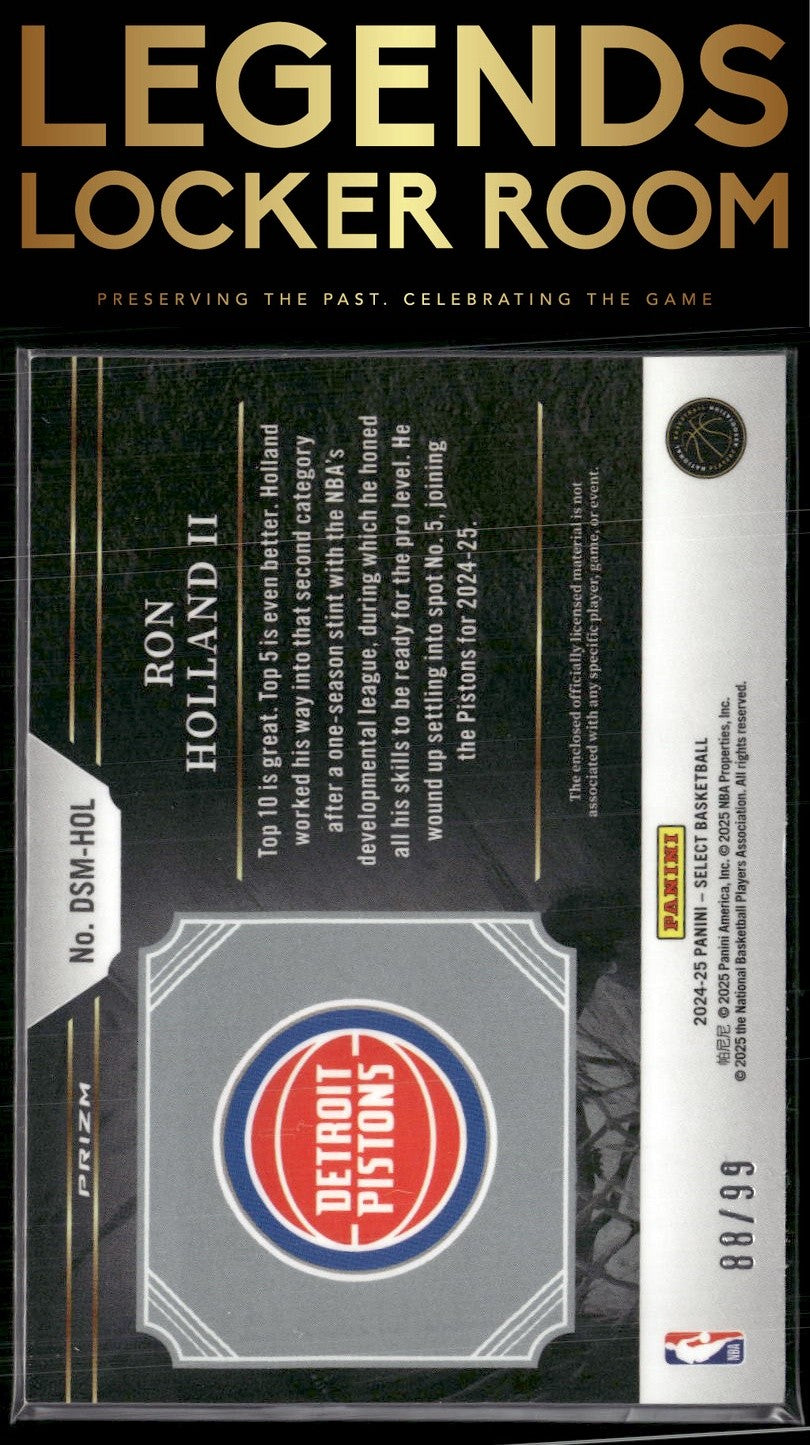 2024-25 Panini Select Ron Holland II Draft Selections Memorabilia Purple /99