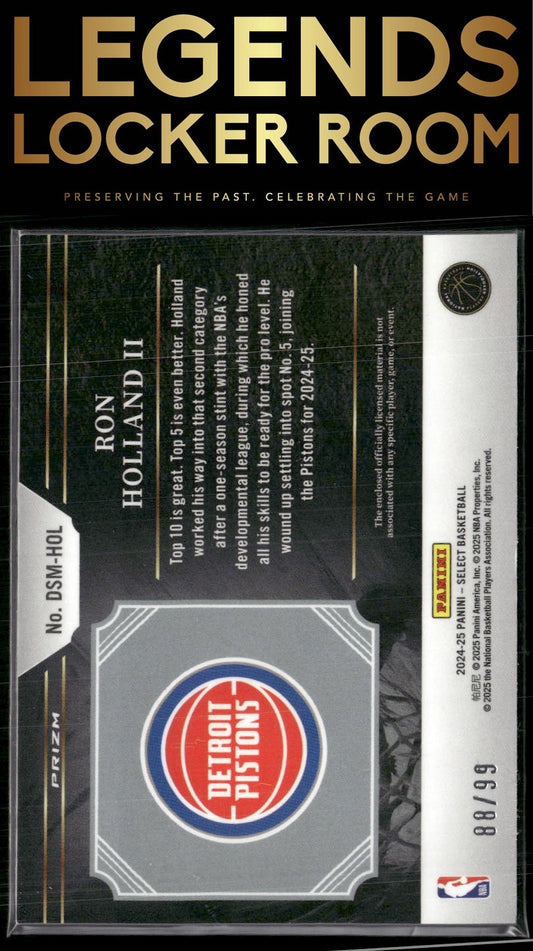 2024-25 Panini Select Ron Holland II Draft Selections Memorabilia Purple /99