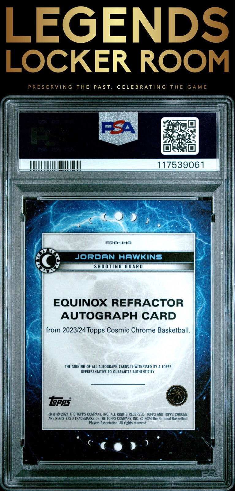 2023 Topps Cosmic Chrome Equinox Autographs Jordan Hawkins PSA 8