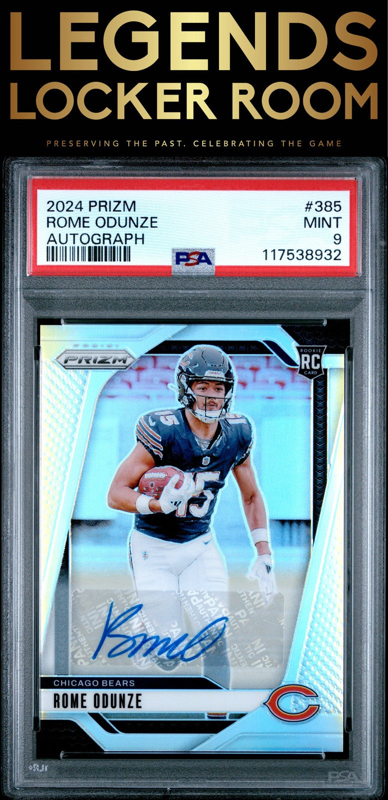 2024 Panini Prizm #385 Rome Odunze Autograph PSA 9