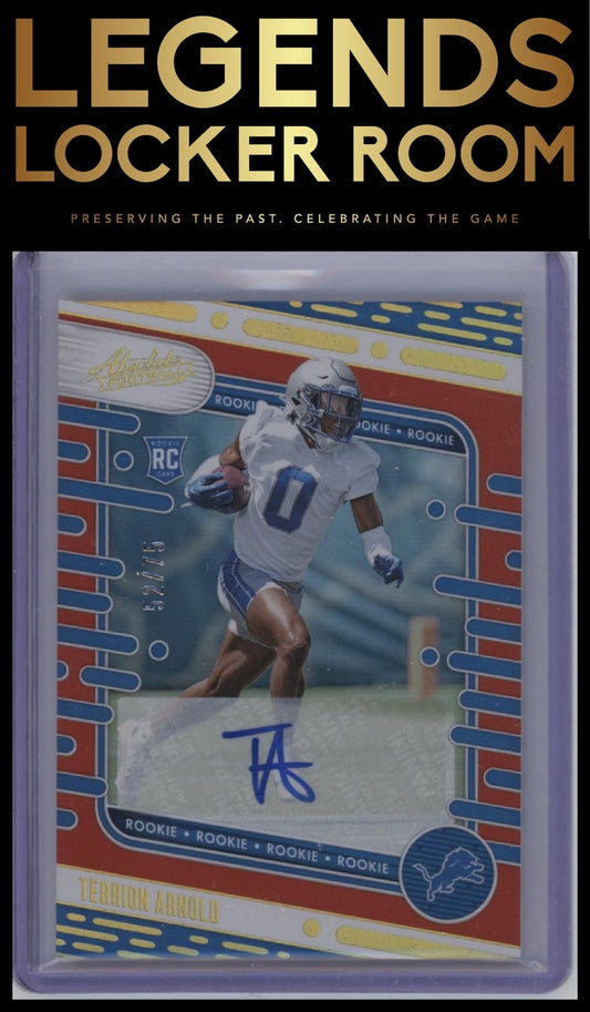 2024 Panini Absolute #124 Terrion Arnold Signature Rookies Spectrum Orange #/75