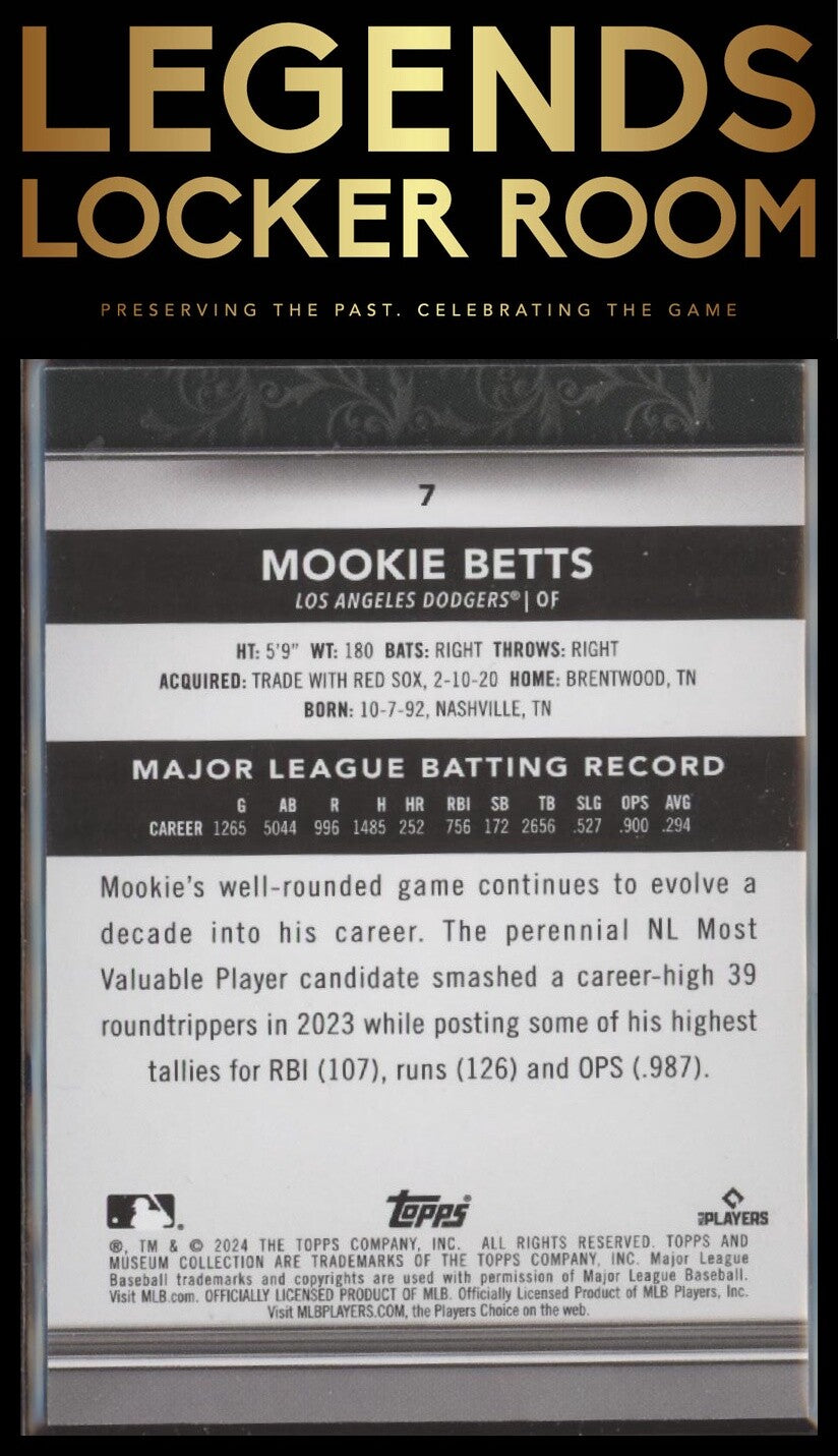 2024 Topps Museum Collection #7 Mookie Betts Copper