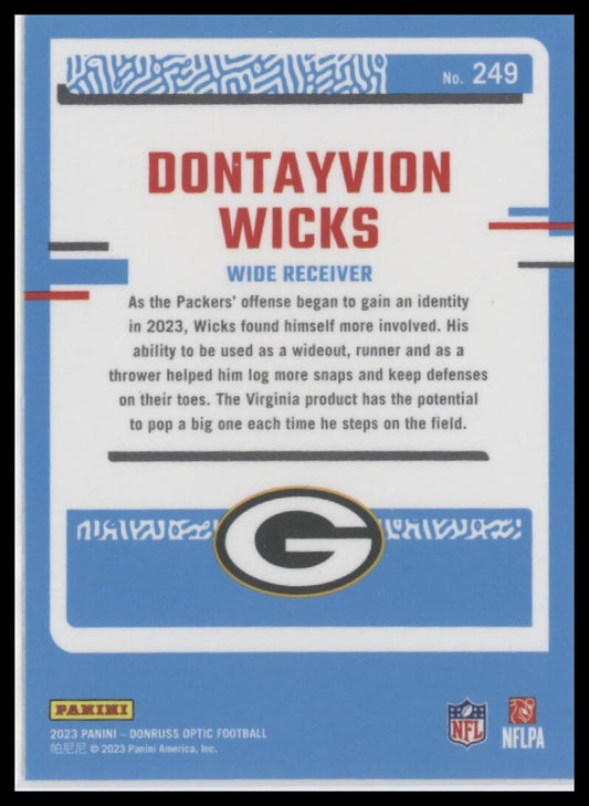 2023 Donruss Optic #249 Dontayvion Wicks