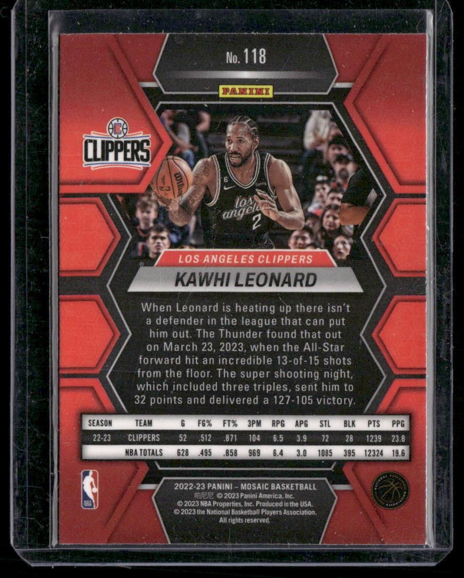 2022-23 Panini Mosaic #118 Kawhi Leonard